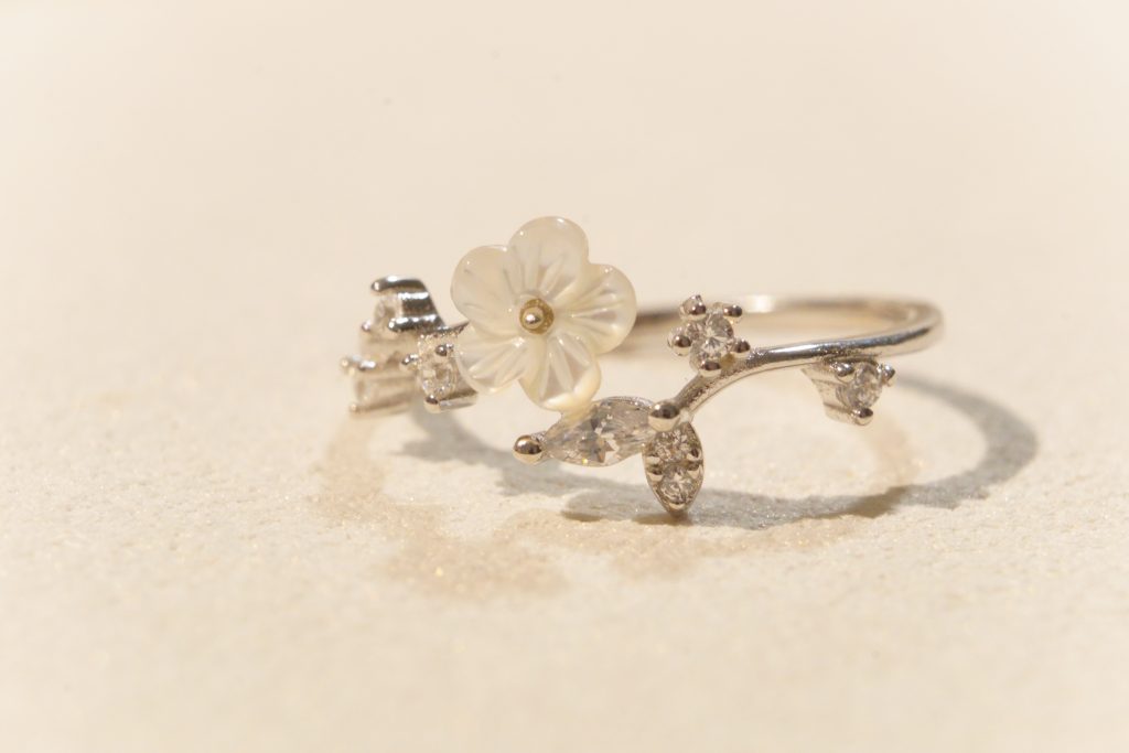 Enchanted Blossom Adjustable Ring | S925 Sterling Silver Floral