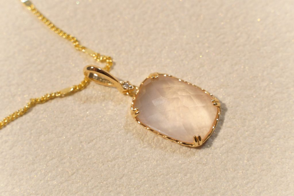 Vintage Rose Quartz Pendant | S925 Sterling Silver Natural Pink Crystal