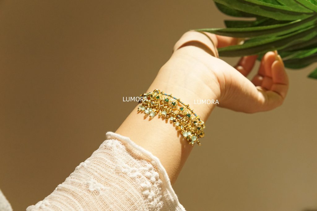Handwoven Gemstone Charm Bracelet