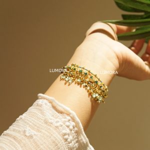 Handwoven Gemstone Charm Bracelet