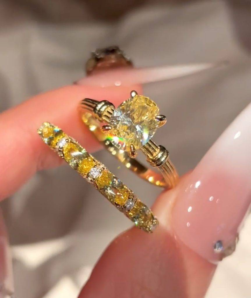 Vintage Oval Yellow CZ Ring | S925 Sterling Silver 18K Gold Plated
