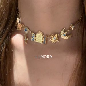 Vintage Moon & Cross Necklace